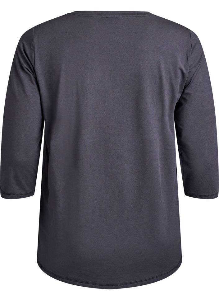 Workout top with 3/4 sleeves, Dark Grey, Packshot image number 1