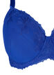 Padded underwired bra with lace, Blue, Packshot image number 2