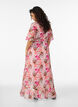 Chiffon maxi dress with a V-neck and ruffle hem, , Model image number 1