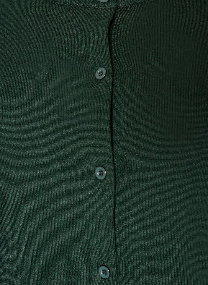 Fine-knit cardigan with a round neck, Green, Packshot image number 2