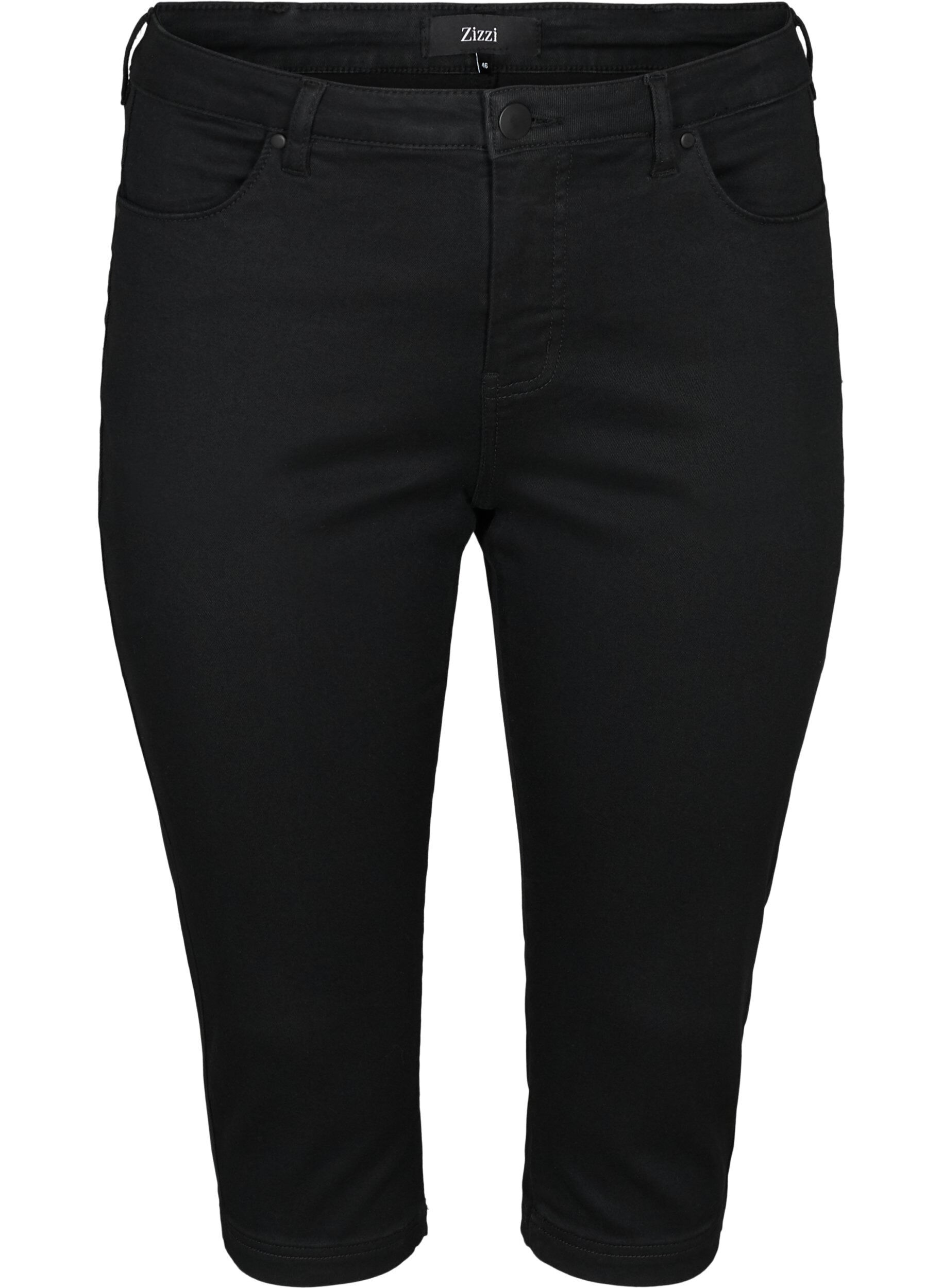 Zizzifashion Slim fit Emily capri jeans, Black, Packshot image number 0