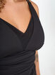 Swimsuit with v-neck and mesh detail, Black, Model image number 2