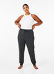 Jersey trousers with high waist, Dark Grey Melange, Model image number 0