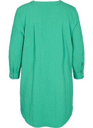 Tunic with cropped sleeves and crepe texture, Mint, Packshot image number 1