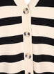 Striped knitted cardigan with V-neck, Birch w. Black, Packshot image number 2