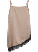 Strappy top with lace and an asymmetrical hem, Beige, Packshot image number 1