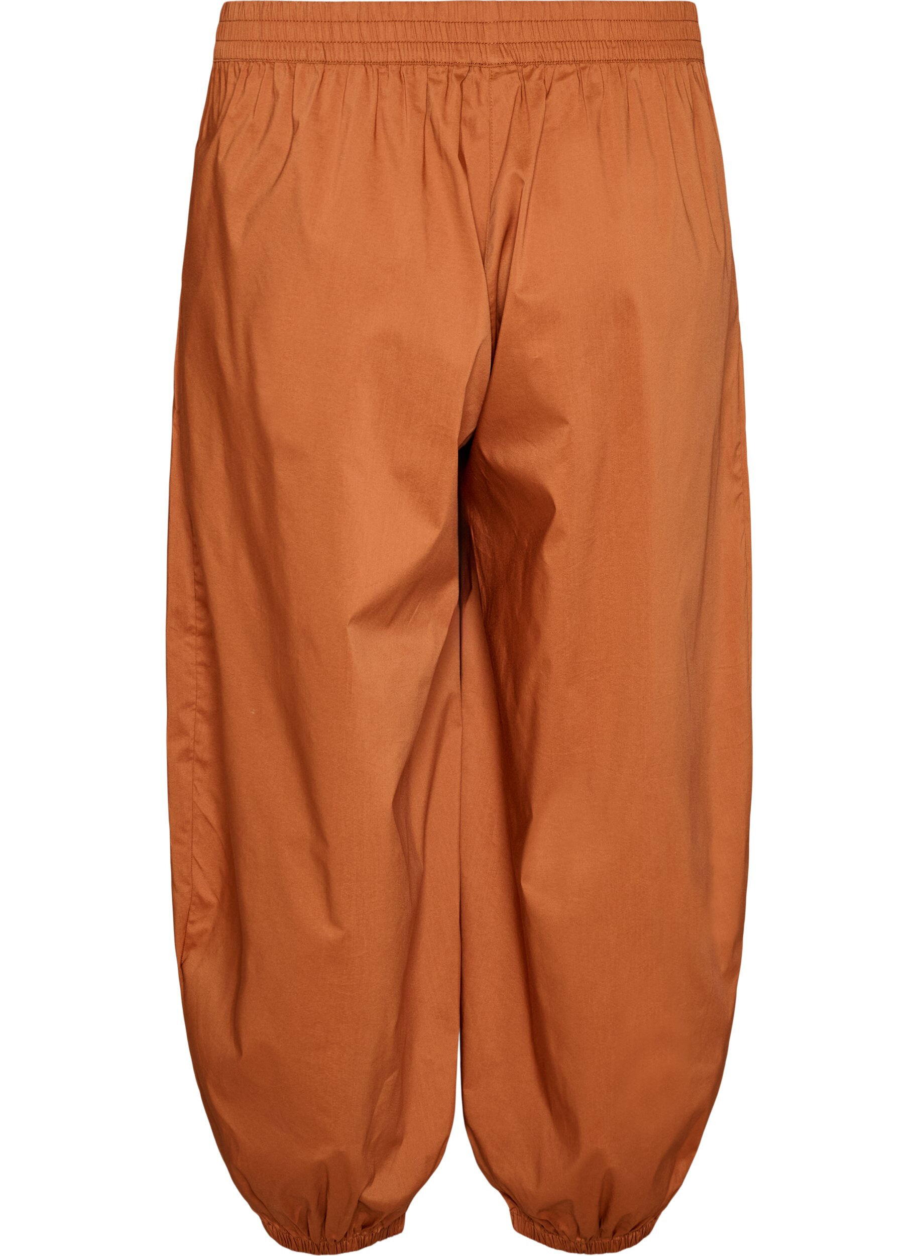 Zizzifashion Balloon trousers with pockets and an elasticated waistband, Brown, Packshot image number 1