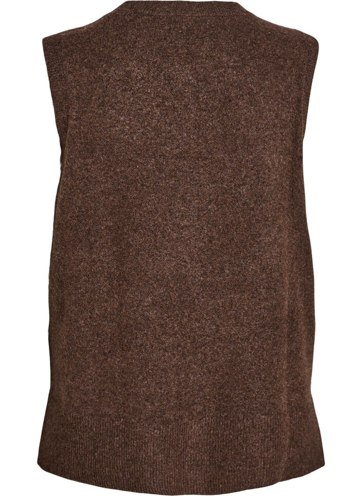 Knitted vest with ribbed edges, Green, Packshot image number 1