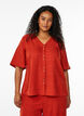 V-neck shirt blouse with short sleeves, Red, Model image number 0