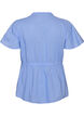Cotton blouse with tie-string and elastic waist, Blue, Packshot image number 1