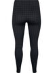 Seamless leggings in houndstooth pattern, Black w. Dark Grey, Packshot image number 1