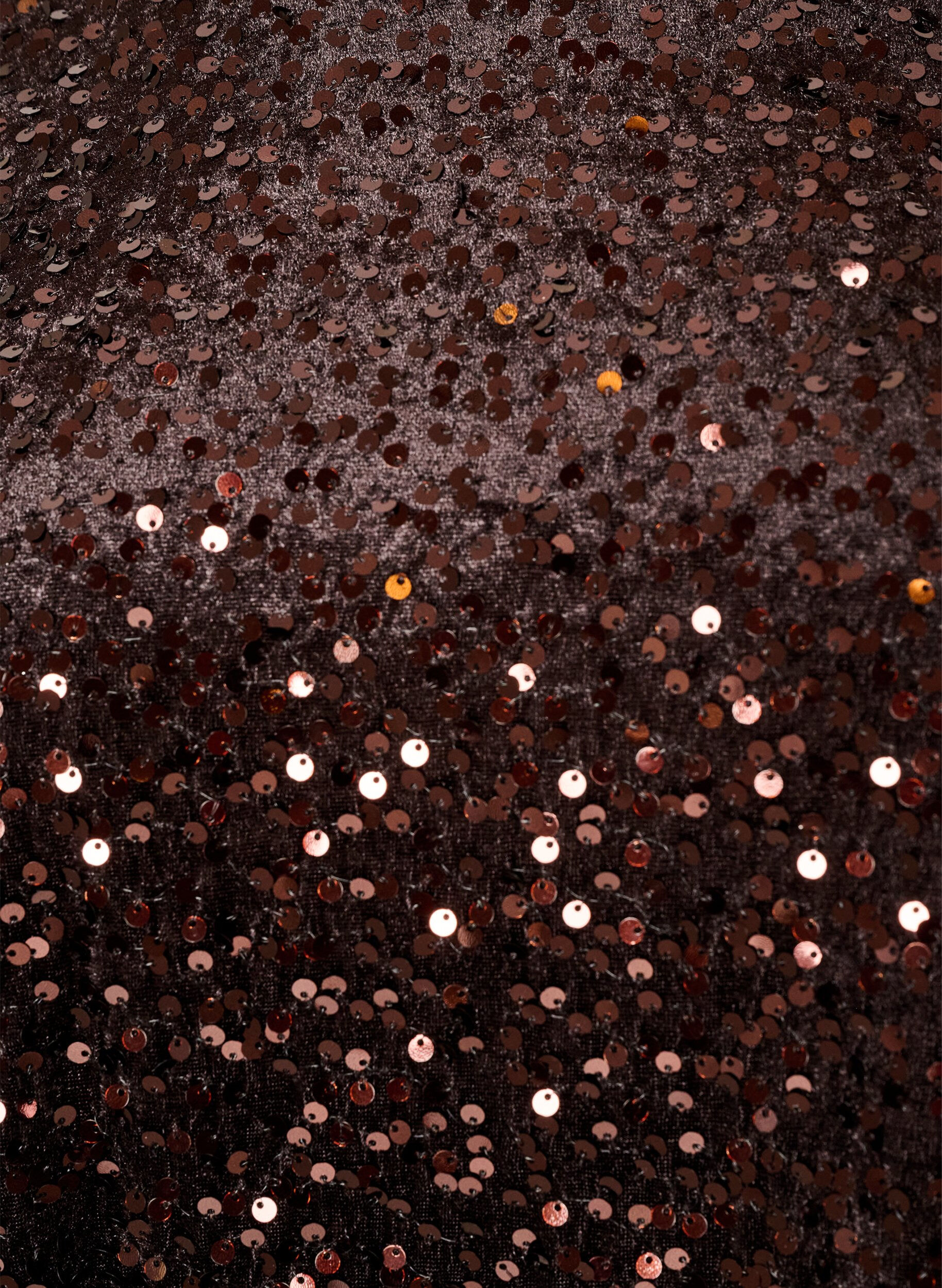 ZizzifashionSequin blouse with elbow-length sleeves, Brown, Packshot image number 2