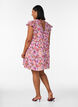 Floral cotton dress with ruffles and V-neck, Pink, Model image number 2
