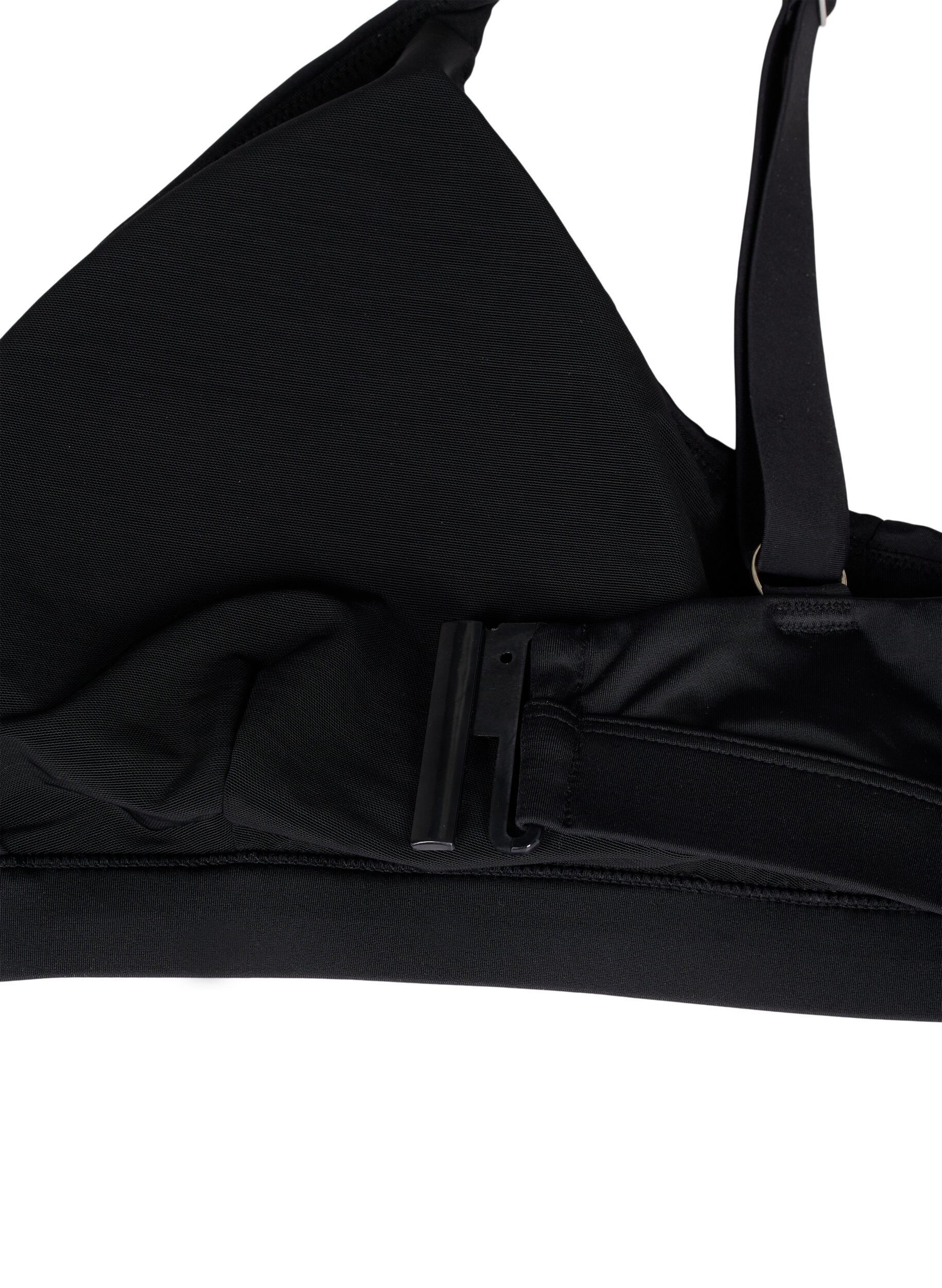 Zizzifashion Triangle bikini top with wrap detail, Black, Packshot image number 3