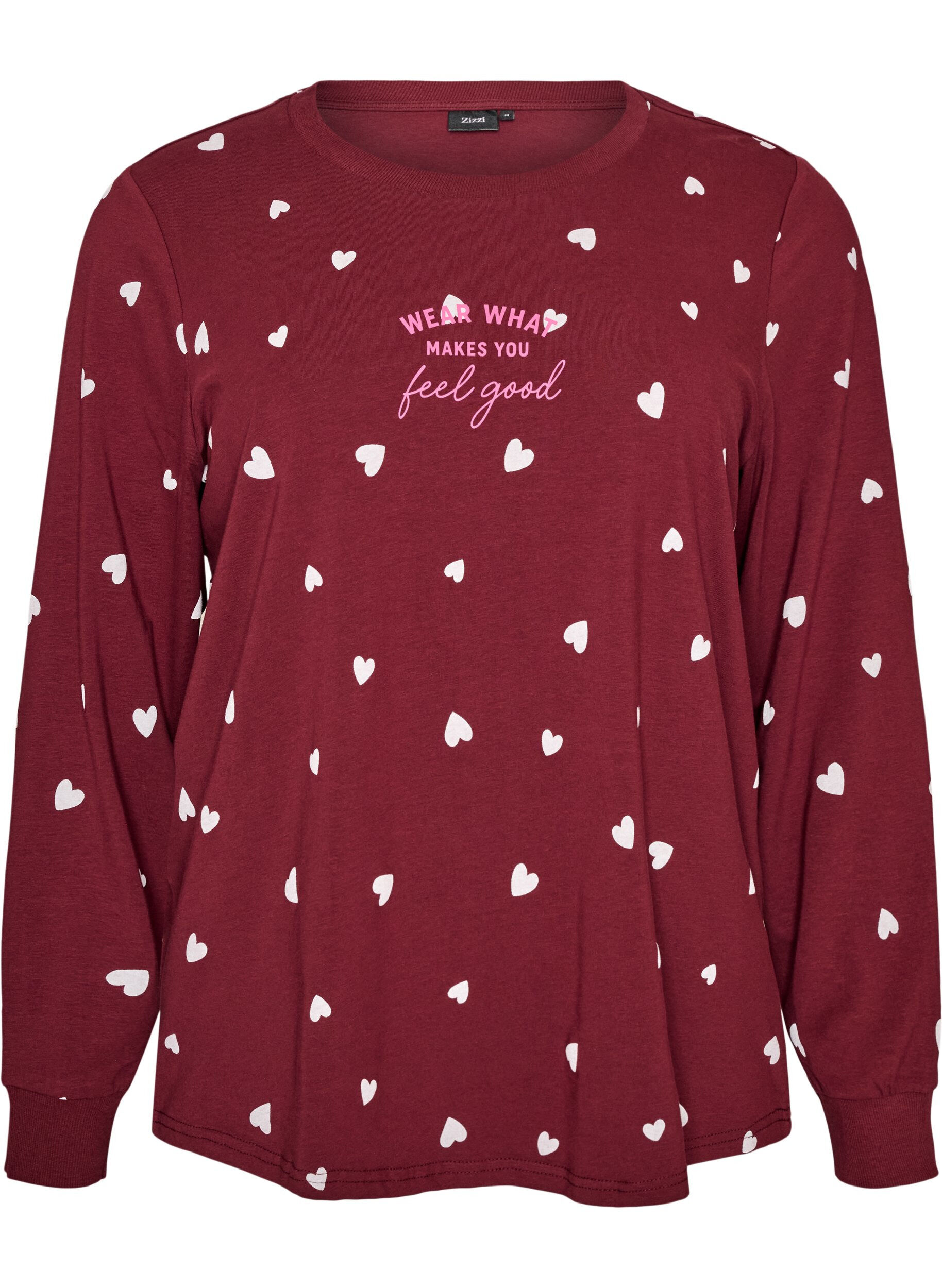 ZizzifashionPrinted night top, Red, Packshot image number 0