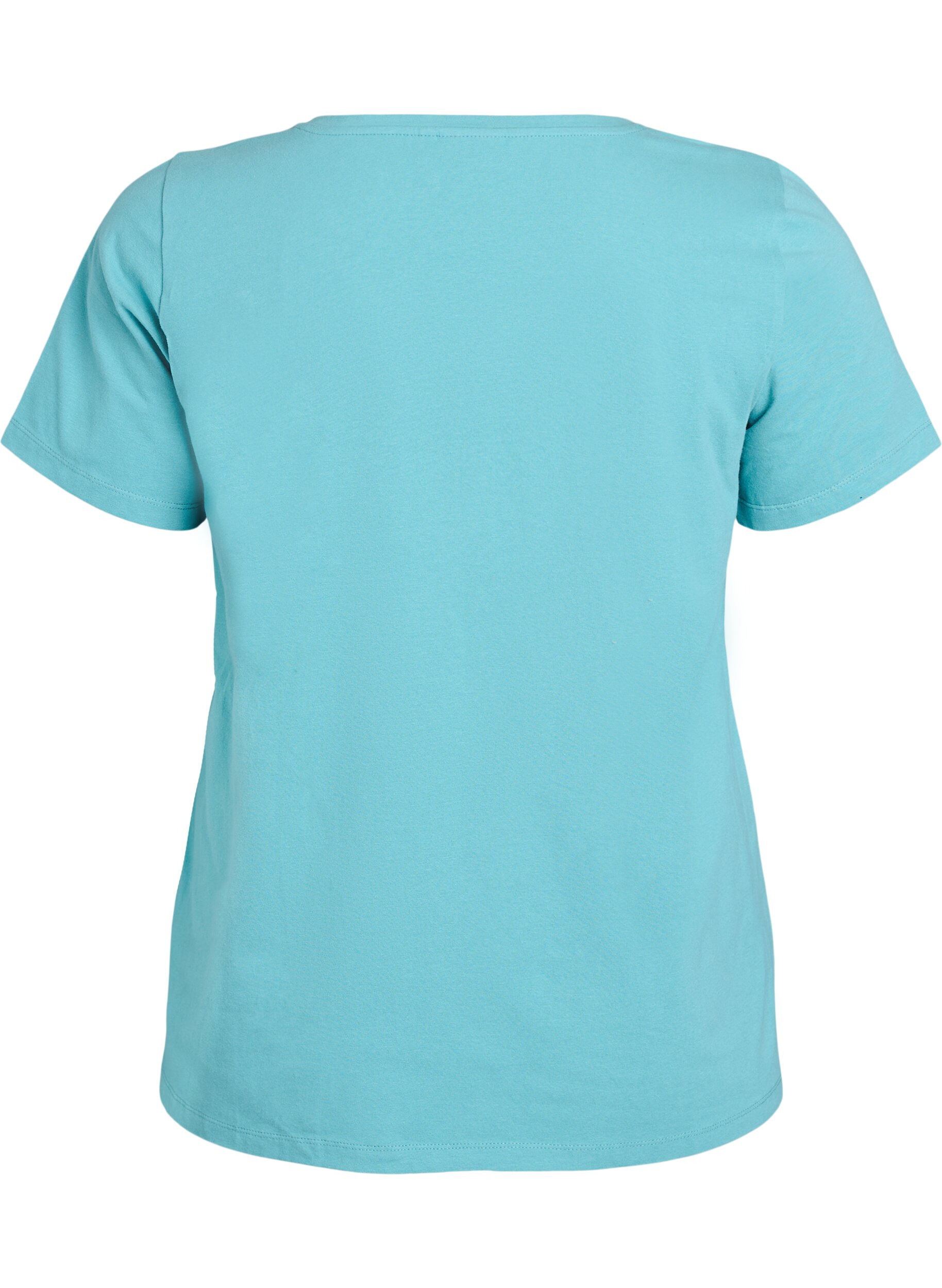 Zizzifashion Basic plain cotton t-shirt, Blue, Packshot image number 1