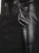 Faux leather skirt with a front slit, Black, Packshot image number 2