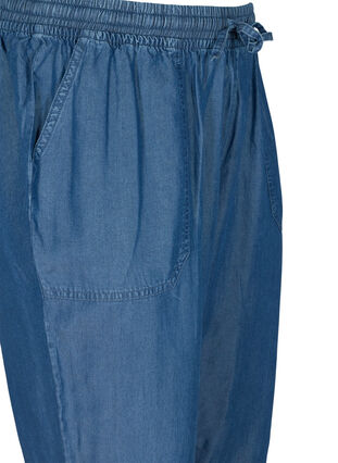 Loose trousers in lyocell, Medium Blue Denim, Packshot image number 2