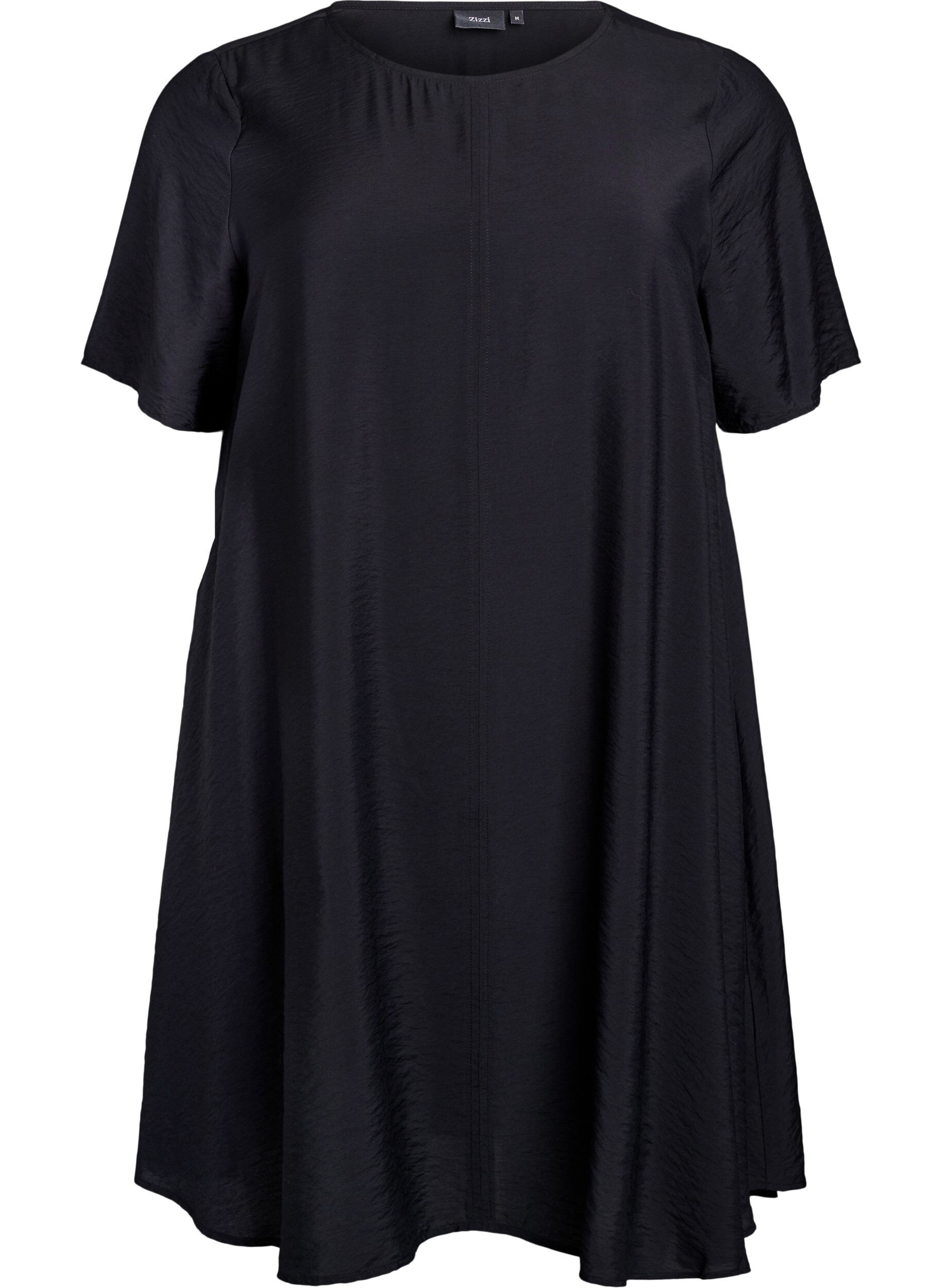 A-line viscose dress with short sleeves