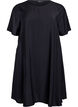 A-line viscose dress with short sleeves, Black, Packshot image number 0
