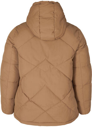 Short winter jacket with hood and pockets, Rubber, Packshot image number 1