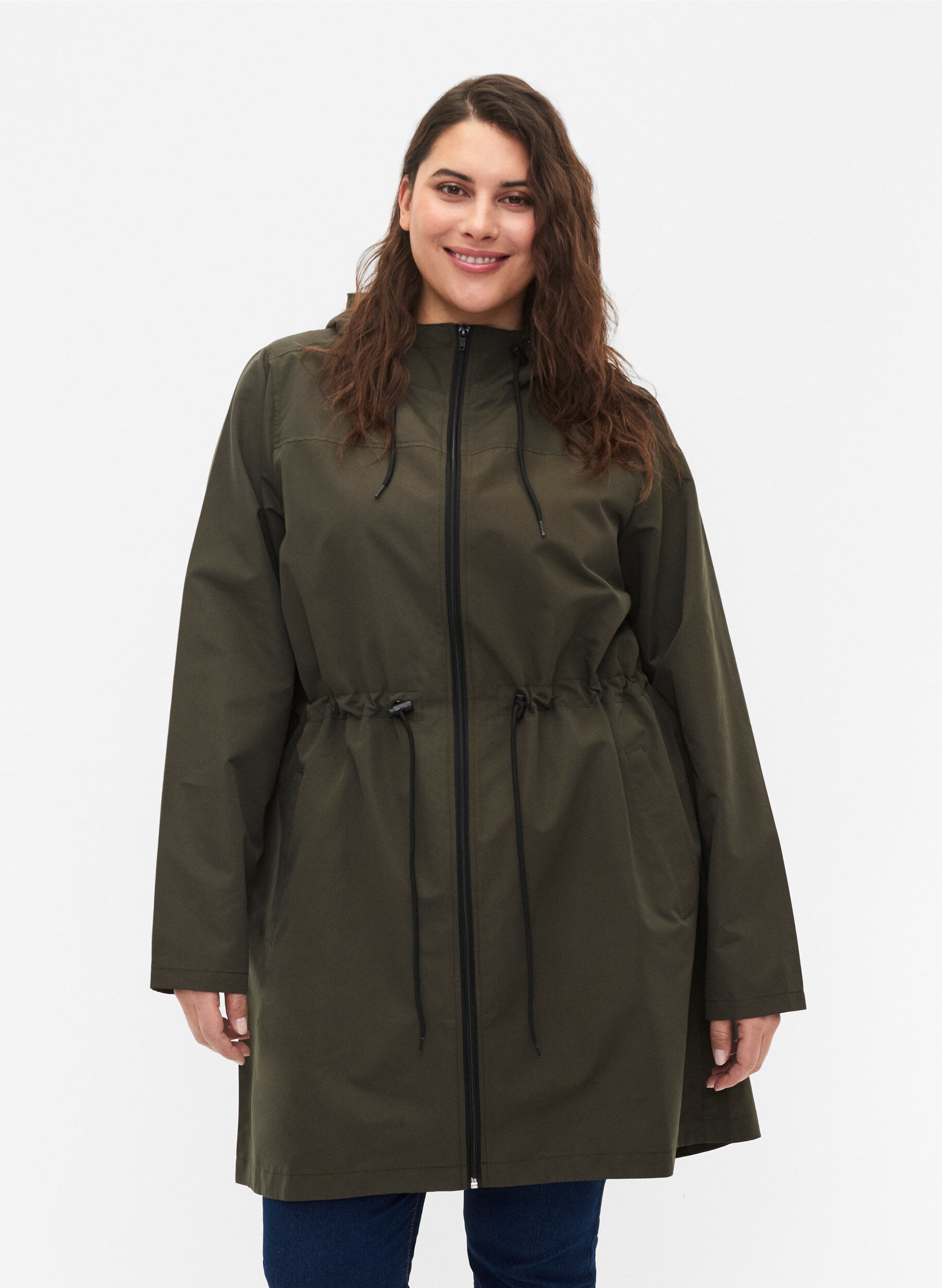 FLASH - Water-repellent parka with hood, Black Ink, Model