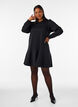 Sweatshirt dress with ruffle layers and A-line shape, Black, Model image number 1