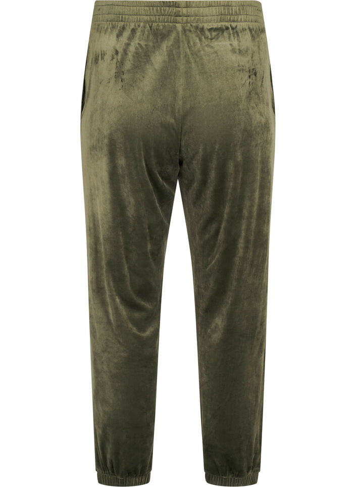 Loose velvet trousers, Green, Packshot image number 1
