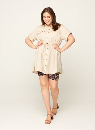 Short-sleeved tunic with buttons, As Sample, Model image number 3