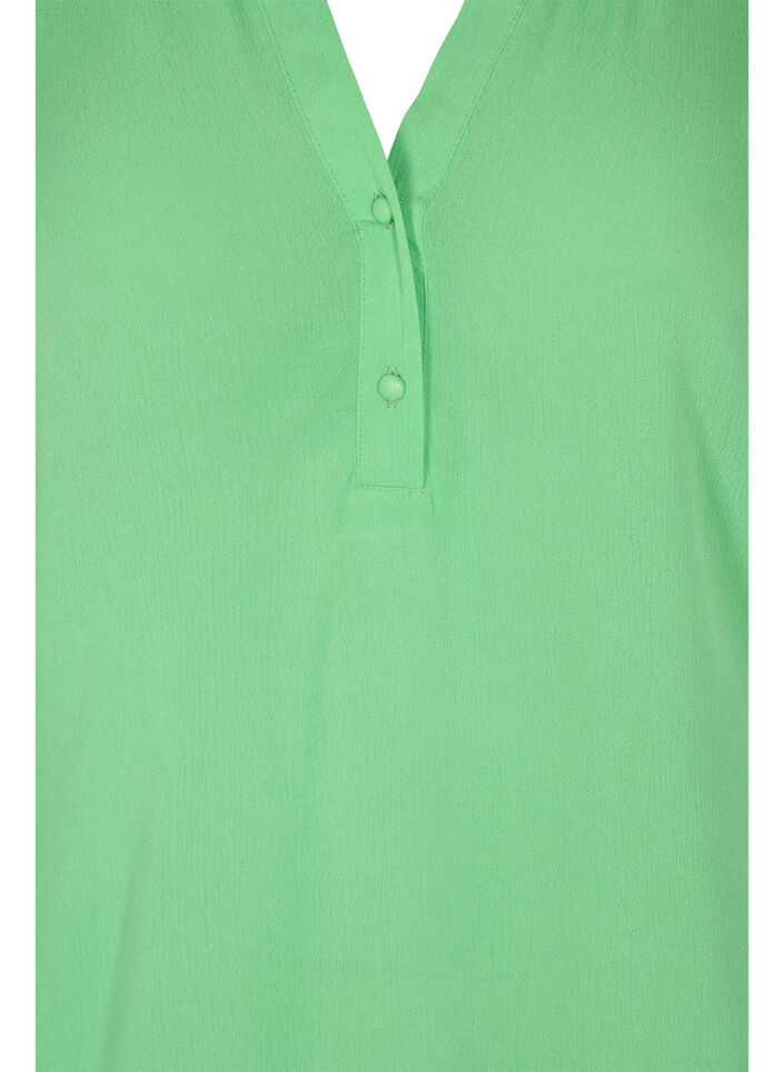 3/4 sleeve v-neck viscose blouse, Summer Green, Packshot image number 2