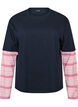T-shirt with a sporty layered look, Blue, Packshot image number 0