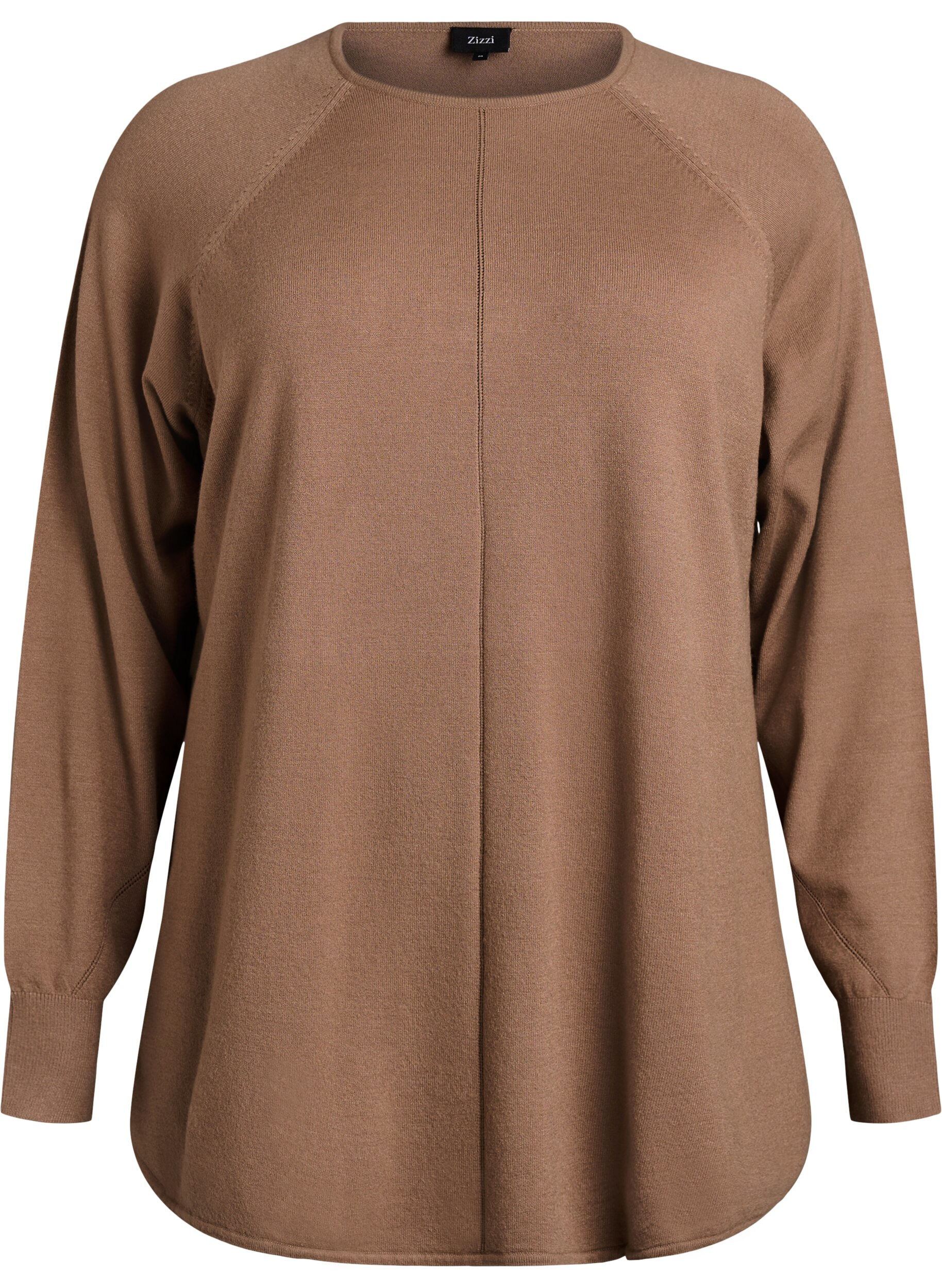 Knit blouse with round neck and knitted pattern