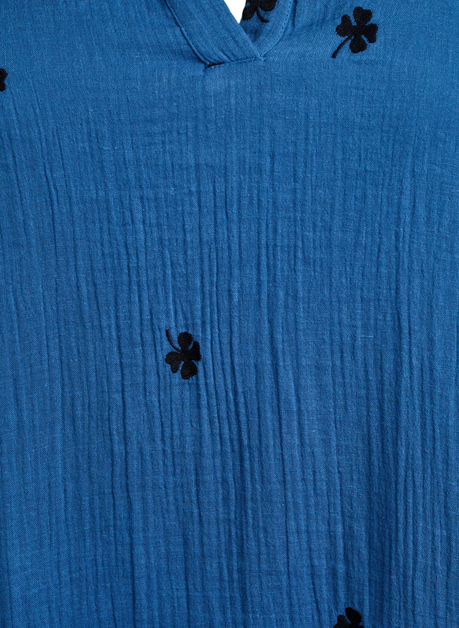 Zizzifashion Short dress in cotton muslin with a pattern, Blue, Packshot image number 2