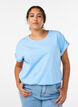 Short-sleeved t-shirt in a cotton blend, Blue, Model image number 0