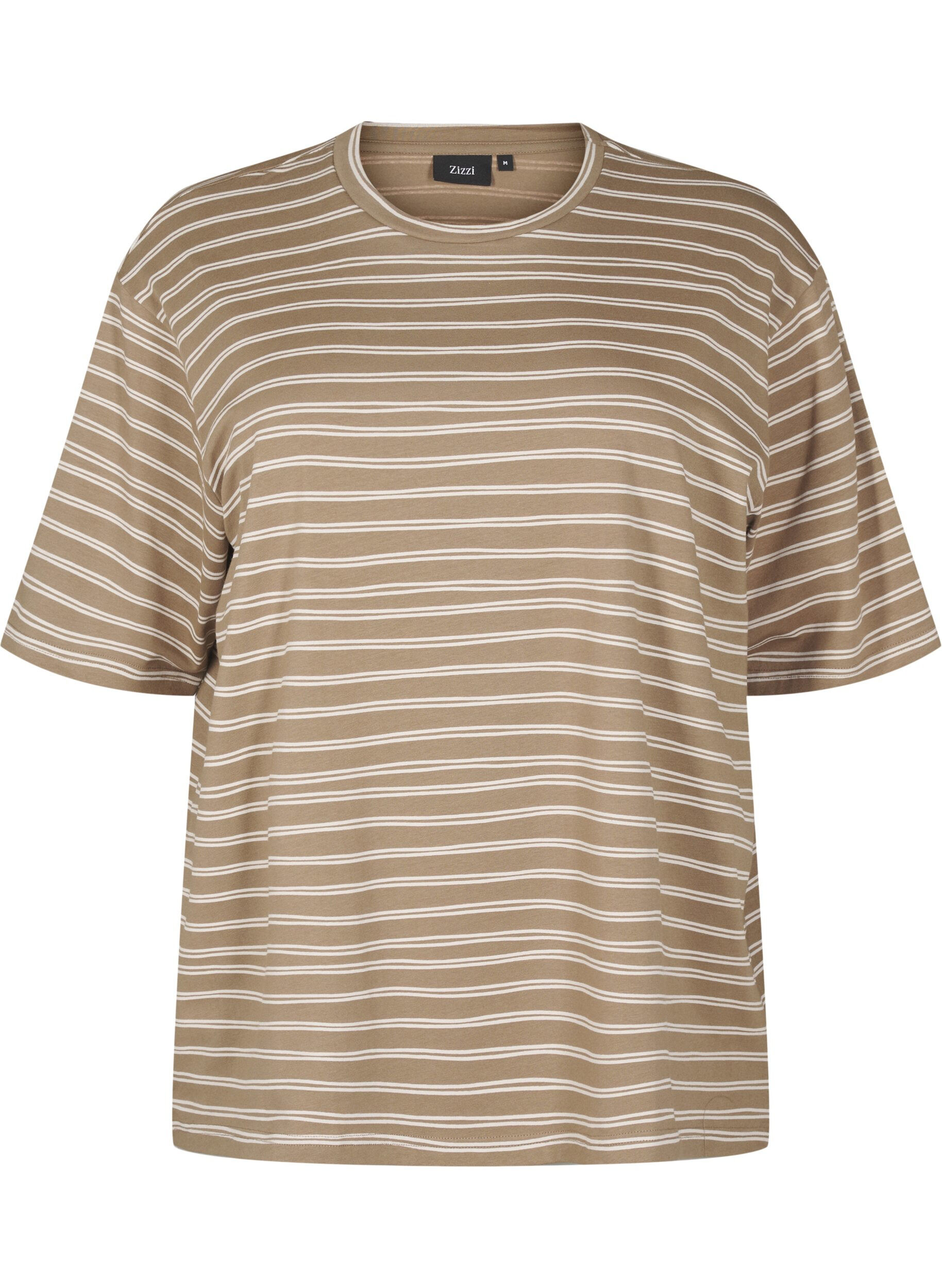 Zizzifashion Striped T-shirt, Brown, Packshot image number 0