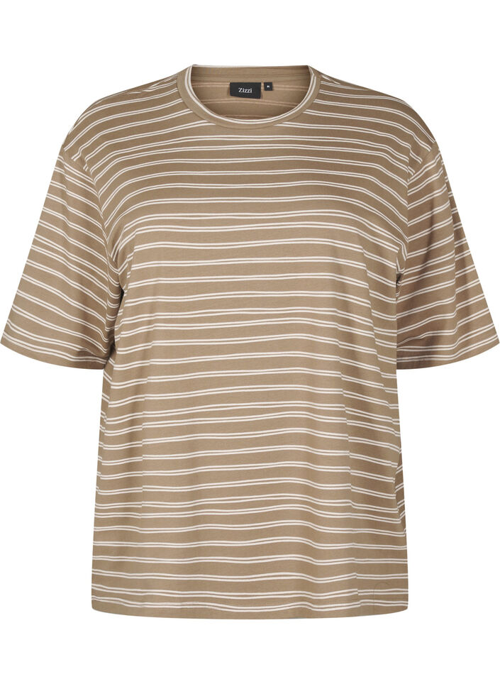 Striped T-shirt, Brown, Packshot image number 0