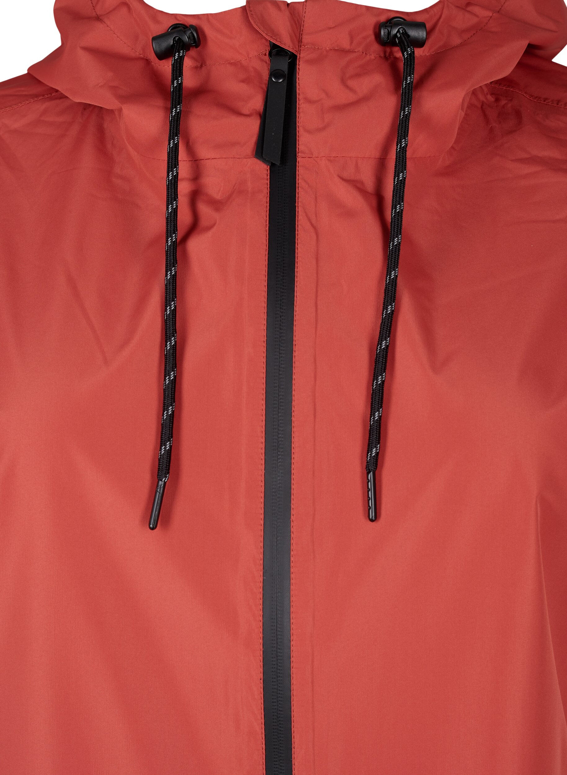 Zizzifashion Rain jacket with pockets and hood, Red, Packshot image number 2
