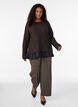 Structured blouse with ruffle hem, Brown, Model image number 1
