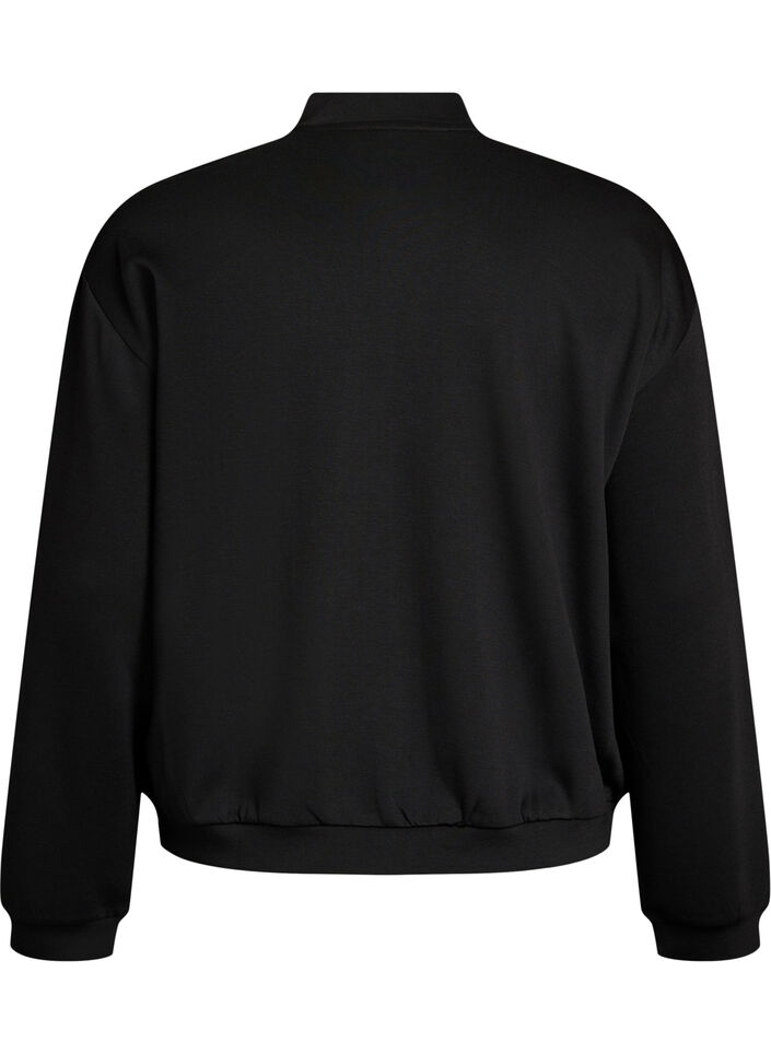 Bomber cardigan with zip, Black, Packshot image number 1