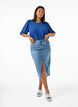 Short-sleeved blouse with a bow at the back, Estate Blue, Model image number 2