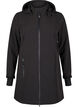 Softshell jacket with detachable hood, Black, Packshot image number 4