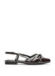 Slingback with bow detail and patent look, Brown, Packshot image number 0