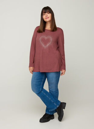 Long-sleeved blouse, Wild Ginger w. Heart, Model image number 2