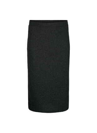 Tight-fitting glitter skirt	, Black Silver, Packshot image number 0