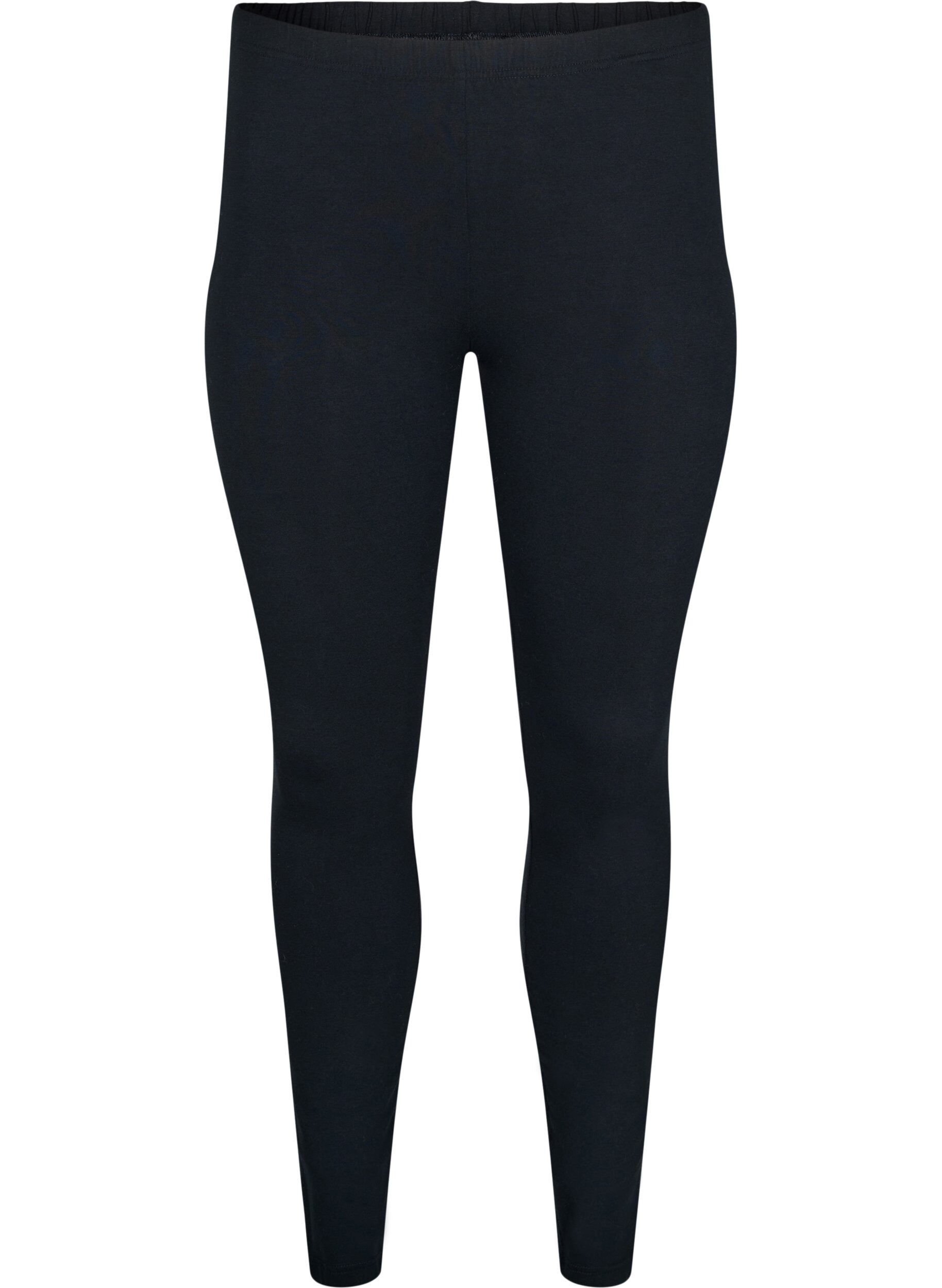 Zizzifashion Basic leggings with extra length, Black, Packshot image number 0