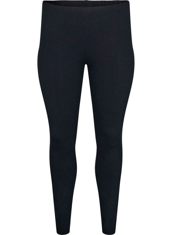 Basic leggings with extra length, Black, Packshot image number 0