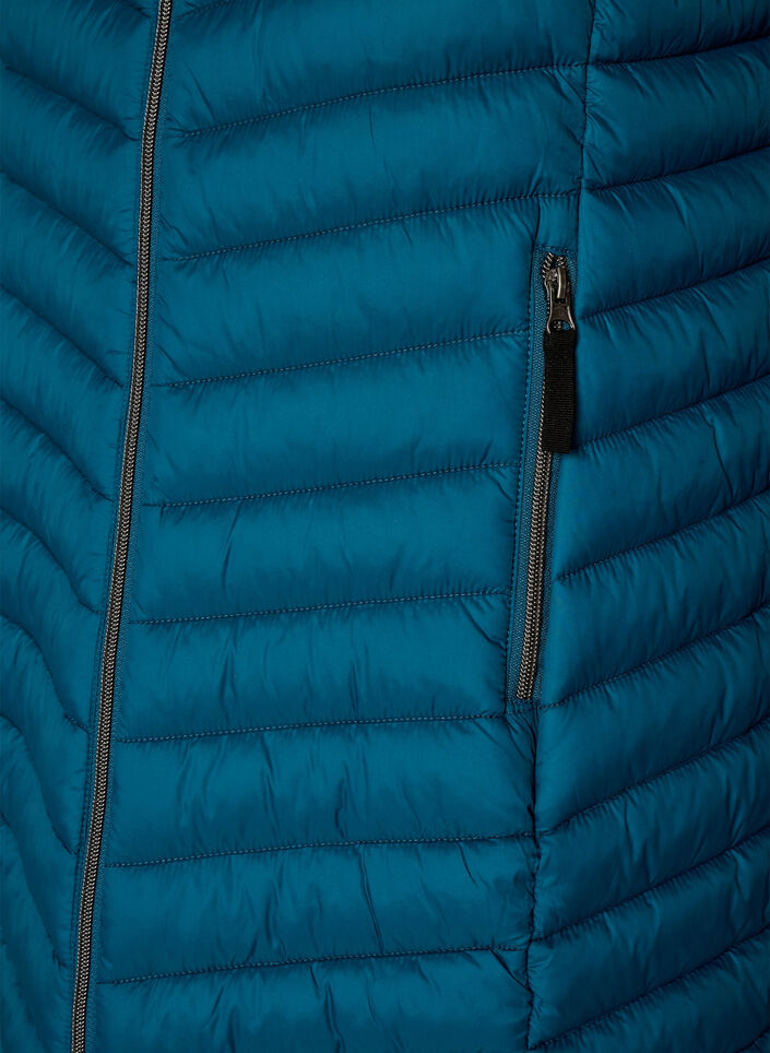 Lightweight jacket with pockets and detachable hood, Petrol, Packshot image number 3