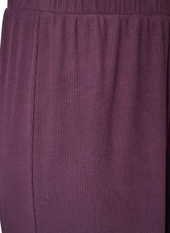 Ribbed jersey trousers with wide legs, Purple, Packshot image number 2