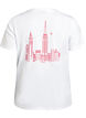 T-shirt with text print and round neck, White, Packshot image number 1