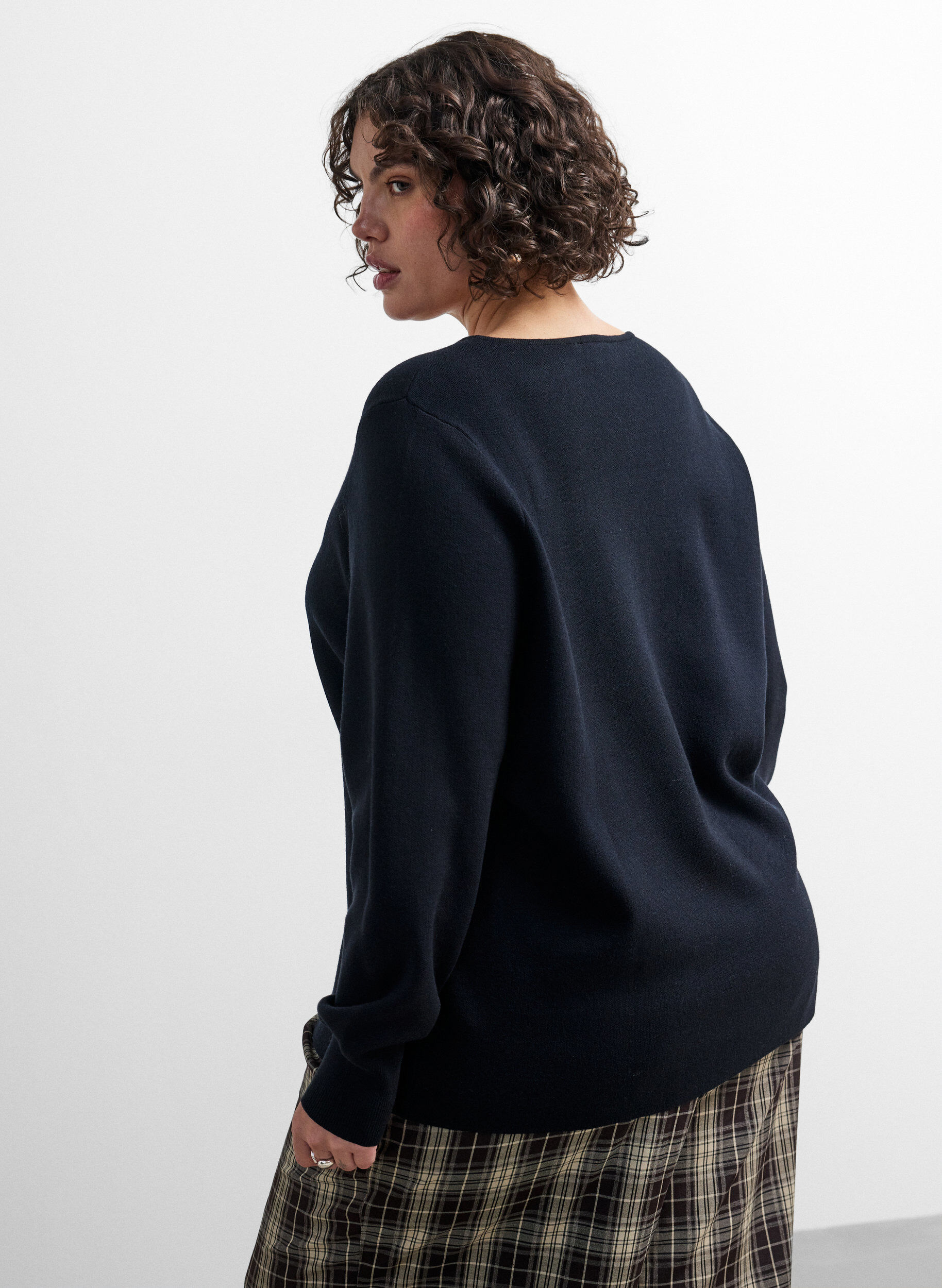 ZizzifashionCardigan with 2-way zip, Black, Model image number 2